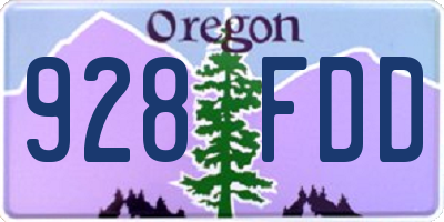 OR license plate 928FDD