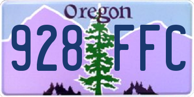 OR license plate 928FFC