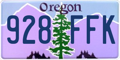OR license plate 928FFK