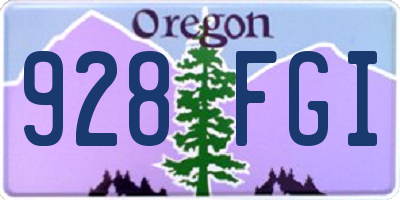 OR license plate 928FGI