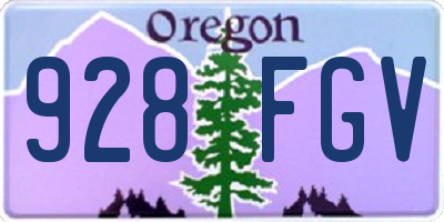 OR license plate 928FGV