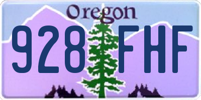 OR license plate 928FHF