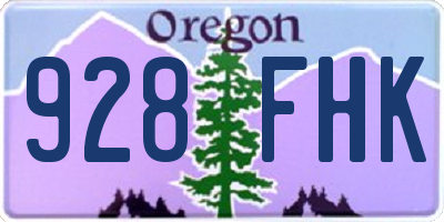 OR license plate 928FHK