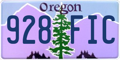 OR license plate 928FIC