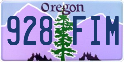 OR license plate 928FIM