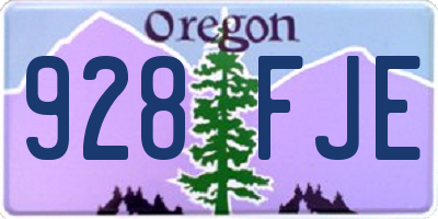 OR license plate 928FJE