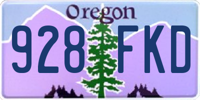 OR license plate 928FKD