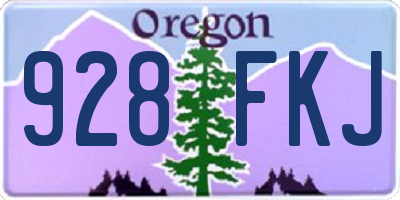 OR license plate 928FKJ