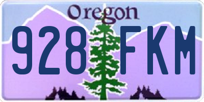 OR license plate 928FKM