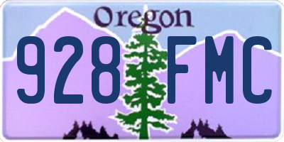 OR license plate 928FMC