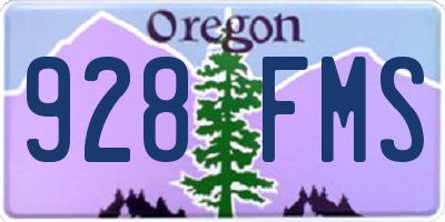 OR license plate 928FMS