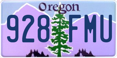 OR license plate 928FMU