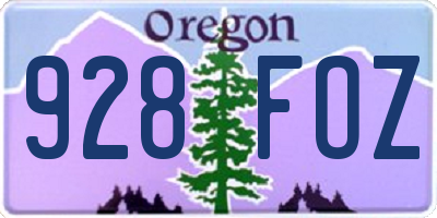 OR license plate 928FOZ
