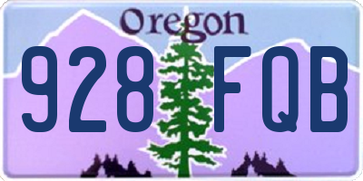 OR license plate 928FQB