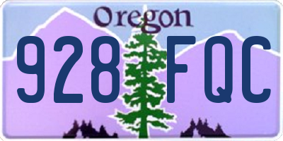 OR license plate 928FQC