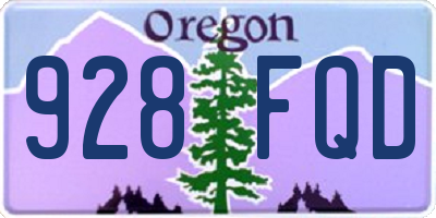 OR license plate 928FQD