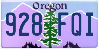 OR license plate 928FQI