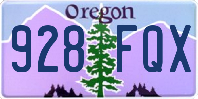 OR license plate 928FQX