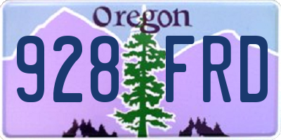OR license plate 928FRD