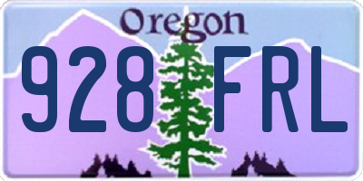 OR license plate 928FRL