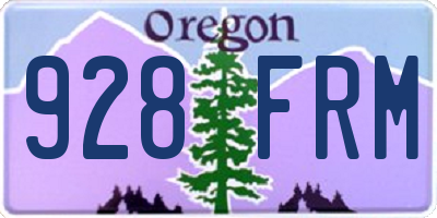 OR license plate 928FRM