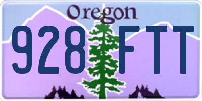 OR license plate 928FTT