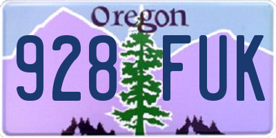 OR license plate 928FUK
