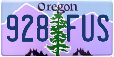 OR license plate 928FUS