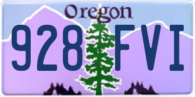 OR license plate 928FVI