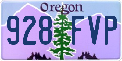 OR license plate 928FVP