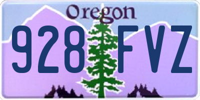 OR license plate 928FVZ