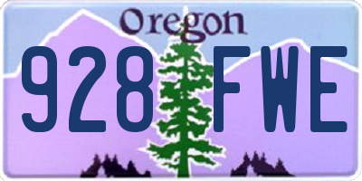 OR license plate 928FWE