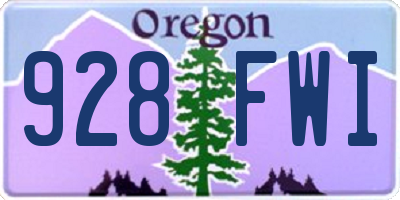 OR license plate 928FWI