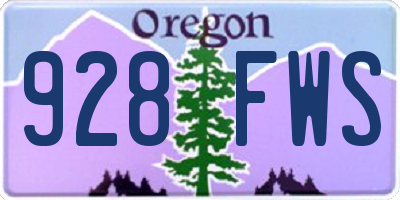 OR license plate 928FWS