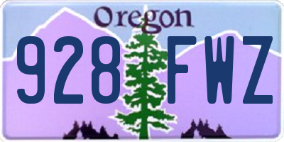 OR license plate 928FWZ