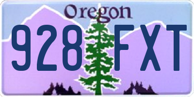 OR license plate 928FXT