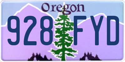 OR license plate 928FYD