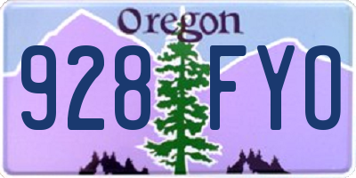 OR license plate 928FYO