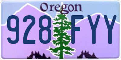 OR license plate 928FYY
