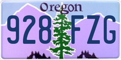 OR license plate 928FZG