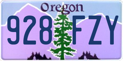 OR license plate 928FZY