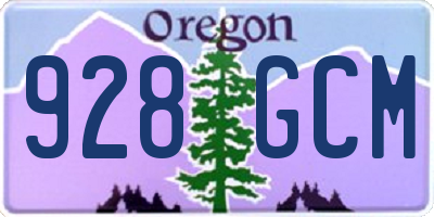 OR license plate 928GCM