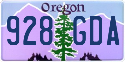 OR license plate 928GDA