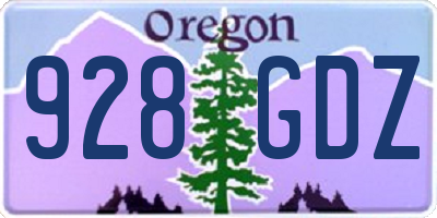 OR license plate 928GDZ