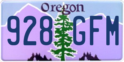 OR license plate 928GFM