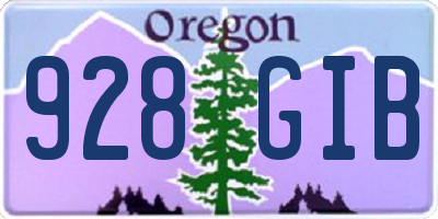 OR license plate 928GIB