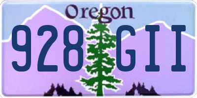 OR license plate 928GII