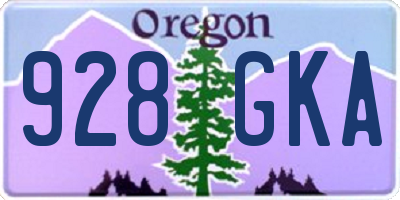 OR license plate 928GKA