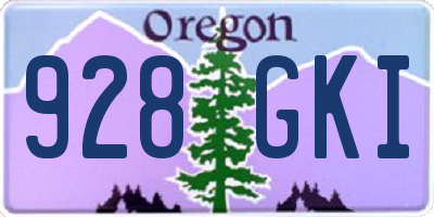 OR license plate 928GKI