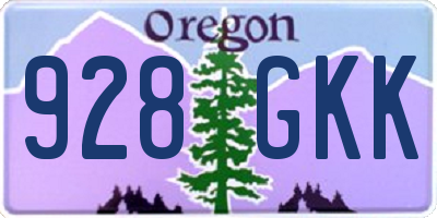 OR license plate 928GKK